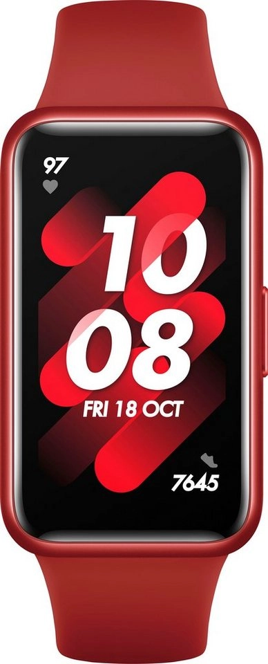 Huawei Band 7 Smartwatch | Silikonband | 14 Tage Akkulaufzeit | AMOLED-Display | 96 Sportmodi | Schlafanalyse | In Rot