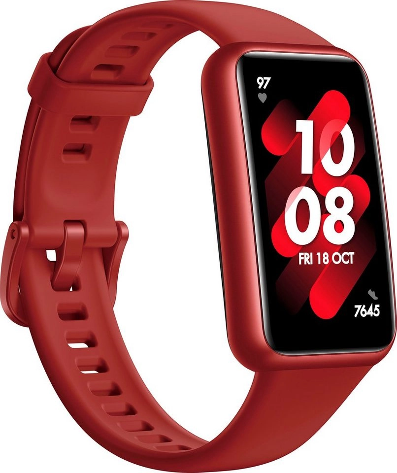 Huawei Band 7 Smartwatch | Silikonband | 14 Tage Akkulaufzeit | AMOLED-Display | 96 Sportmodi | Schlafanalyse | In Rot