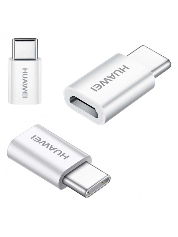 Huawei AP52 Micro USB > USB Type-C | 24-poliger USB-C - männlich | 5-poliger Micro-USB Typ B - weiblich | Markenkompatibilität: Universal | Weiß