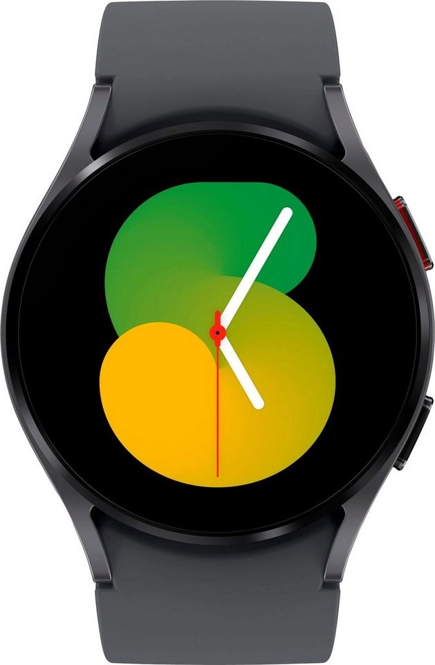 Samsung Galaxy Watch 5 (40mm) in grau | Smartwatch | Bis zu 80 Stunden Akkulaufzeit | Wassergeschützt bis 5 ATM | Blutdruck-Messung | Sturzerkennung