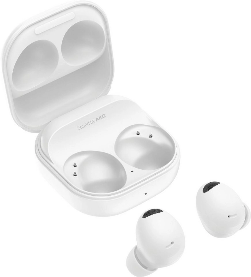 Samsung Galaxy Buds2 Pro White | 61 mAh Kopfhörer Akku | 515 mAh Ladeetui Akku | Multi-Point BT-fähig | bis zu 21 Stunden Wiedergabezeit | 3 Mikrofone p. Bud