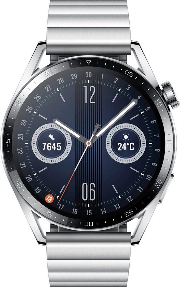 Huawei Watch GT 3 Elite (46mm) Jupiter B29T Silver Edelstahl | Bluetooth | Rostfreier Stahl | Digital | Staubgeschützt, wasserfest | 4 GB Speicher | Steel Strap