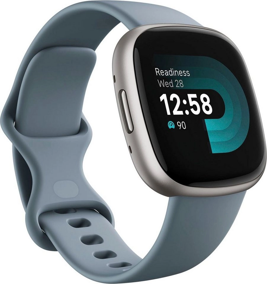 Fitbit Versa 4 in hellblau | Smartwatch | Tagesform-Index | 40+ Trainingsmodi | Integriertes GPS für Tempo & Strecke | 6+ Tage Akkulaufzeit | Bis 50 Meter Wasserdicht