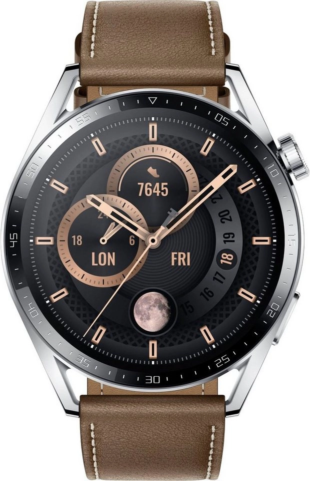 Huawei Watch GT3 46mm Braun | Smartwatch | Classic Edition | GPS | Wasserdicht bis 50 Meter | SpO2-Messung | Herzfrequenzmessung | AMOLED Display 
