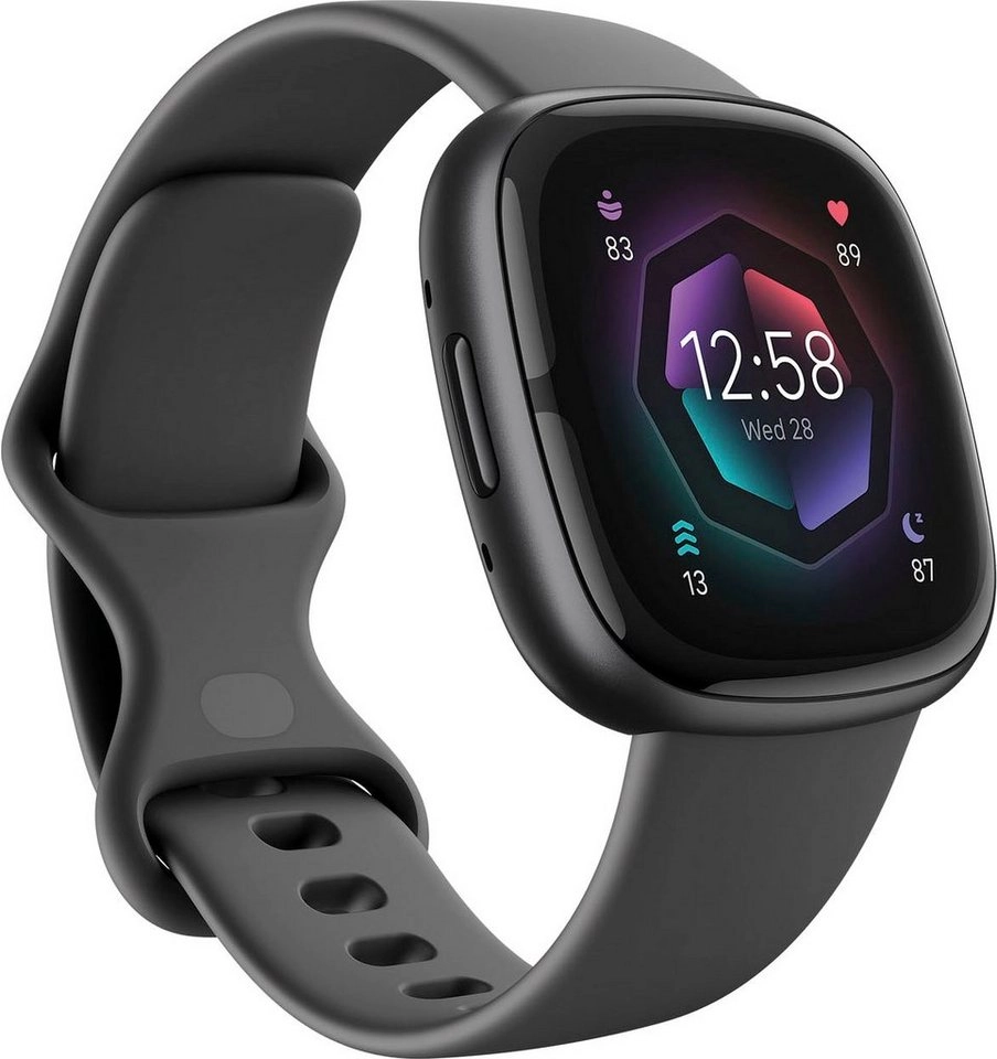 Fitbit Sense 2 in Shadow Grey | Smartwatch | EDA-SENSOR FÜR STRESSMANAGEMENT | EKG-FUNKTION | AKKU FÜR 6+ TAGE & SCHNELLES LADEN | 40+ TRAININGSMODI 