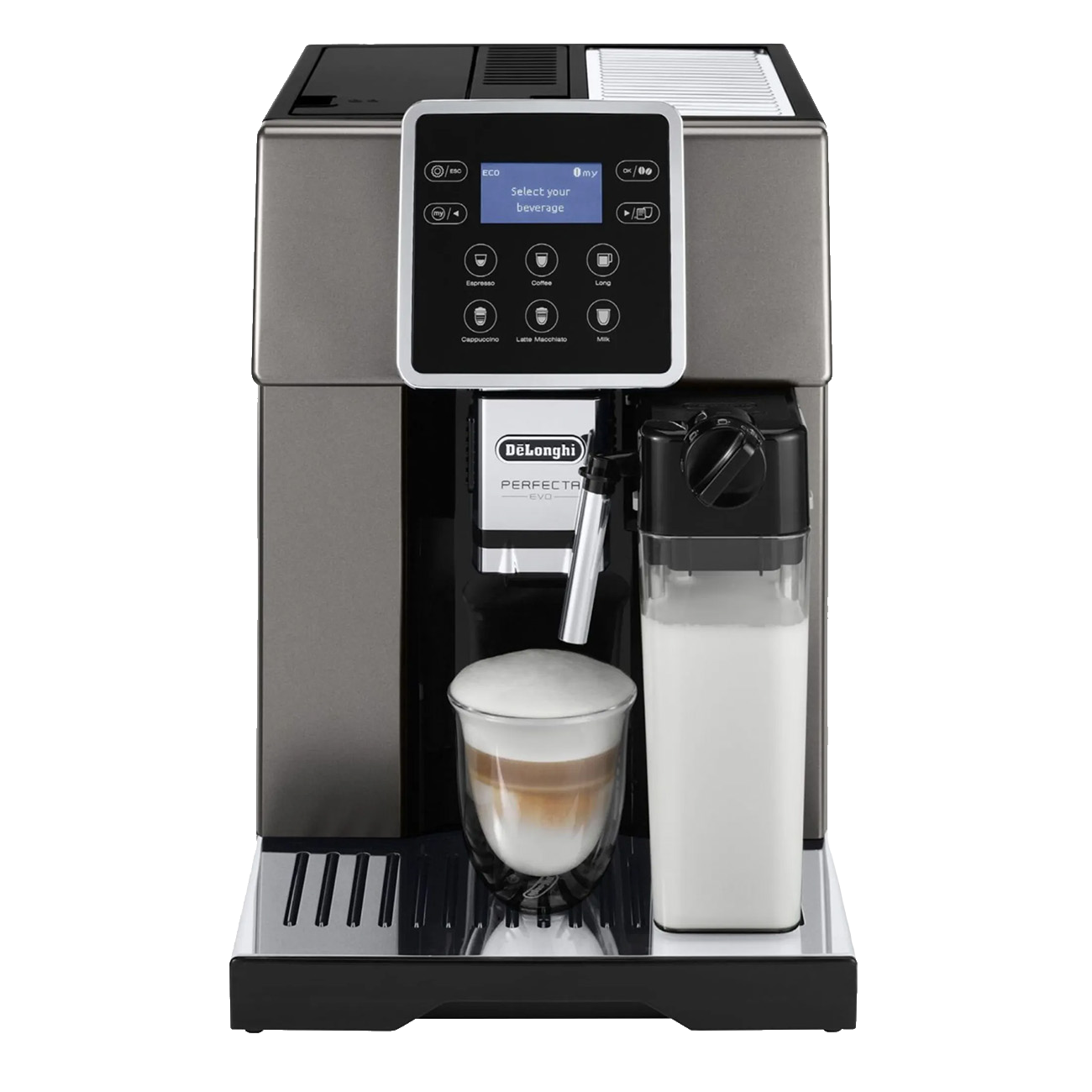 Delonghi ESAM 420.80.TB Perfecta Evo schwarz Kaffeevollautomat | Milchaufschäumsystem |Brühgruppe herausnehmbar