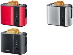 Severin AT 9552 Toaster schwarz |800 Watt | Brötchenaufsatz | Krümelschublade | 6 Stufen