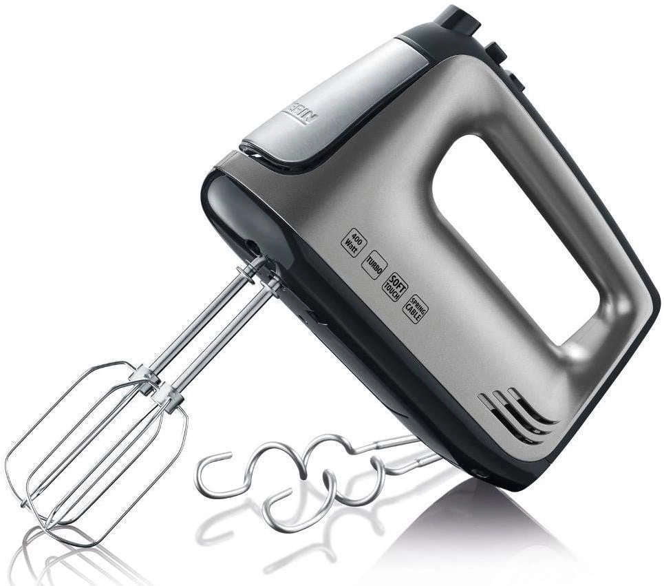 Severin HM 3832 Handmixer Grau-metallic-schwarz / Edelstahl | Spiralkabel