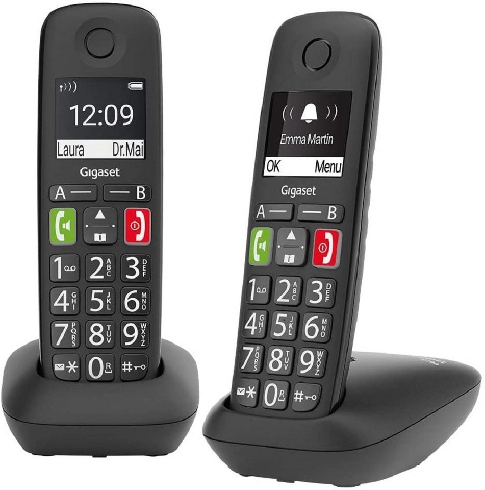 Gigaset E290 Duo Festnetz Telefon DECT schwarz