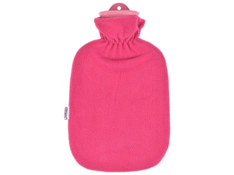 Sänger Wärmflasche mit Fleecebezug, pink