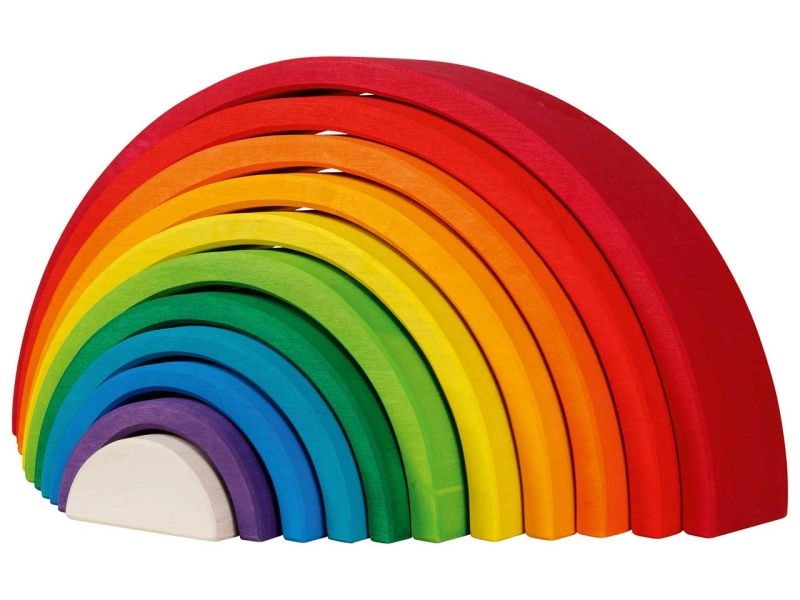 goki evolution Bausteine »Regenbogen« aus Holz, 11 Teile