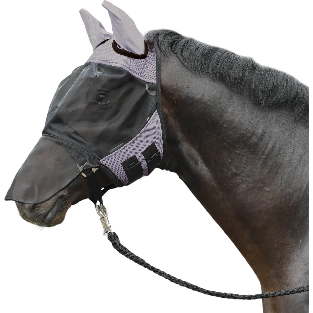 Fliegenmaske Fly Cover Pro Fliegenschutz Grau/Schwarz / Vb