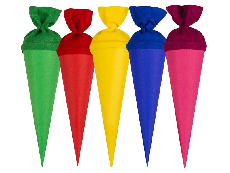 goldbuch Geschwister-Bastelschultüte aus Buntkarton, 35 cm, 5er-Set