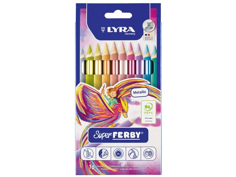 LYRA Super Ferby Metallic Farbstifte, 10er-Set