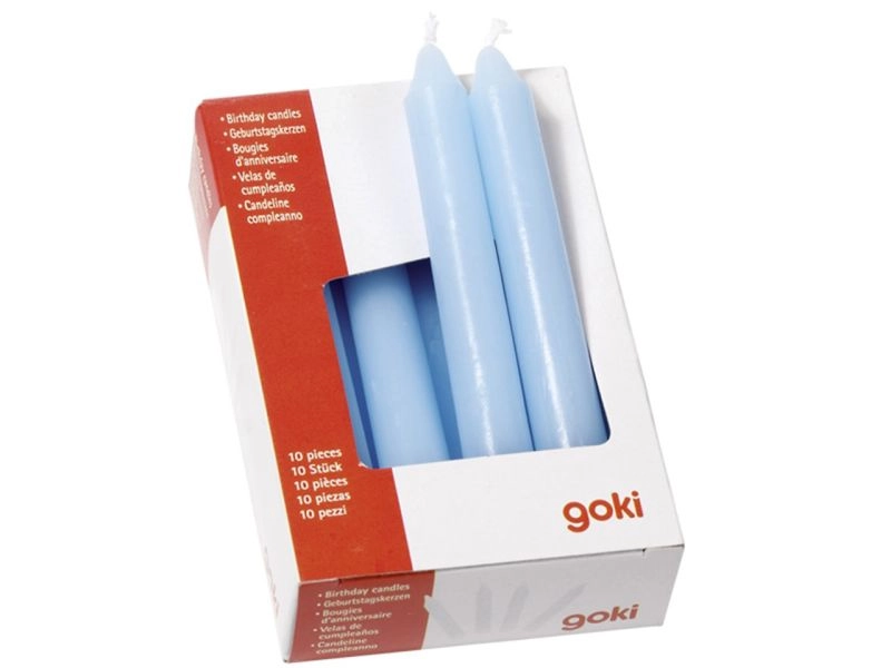 goki Geburtstagskerzen-Set, blau, 10er-Set