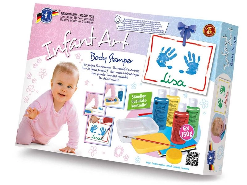 Feuchtmann »Infant Art Body Stamper-Abdruck-Set«, bestehend aus: 4 x 150 g KLECKSi Fingerfarbe inkl. Zubehör