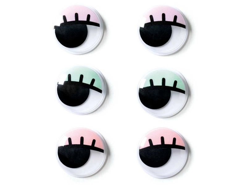 Folia Wackelaugen »Lashes«, Größe L, selbstklebend, 6 Stück, farbig sortiert