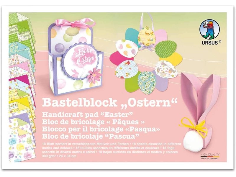 URSUS Bastelblock »Ostern«, 18 Blatt, 300 g/m²