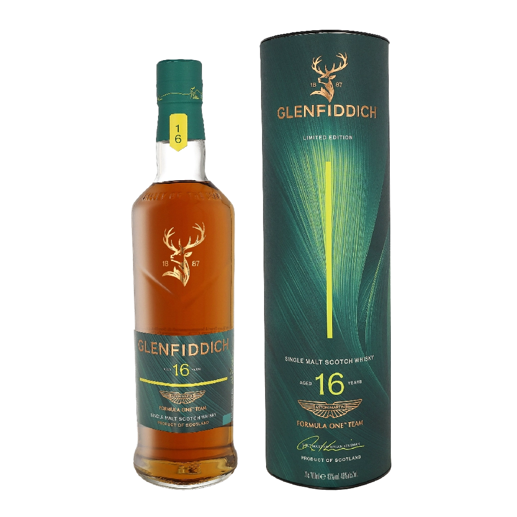 Glenfiddich 16 Years Aston Martin 2026 Release 0.70 liter Whisky Geschenkverpackung