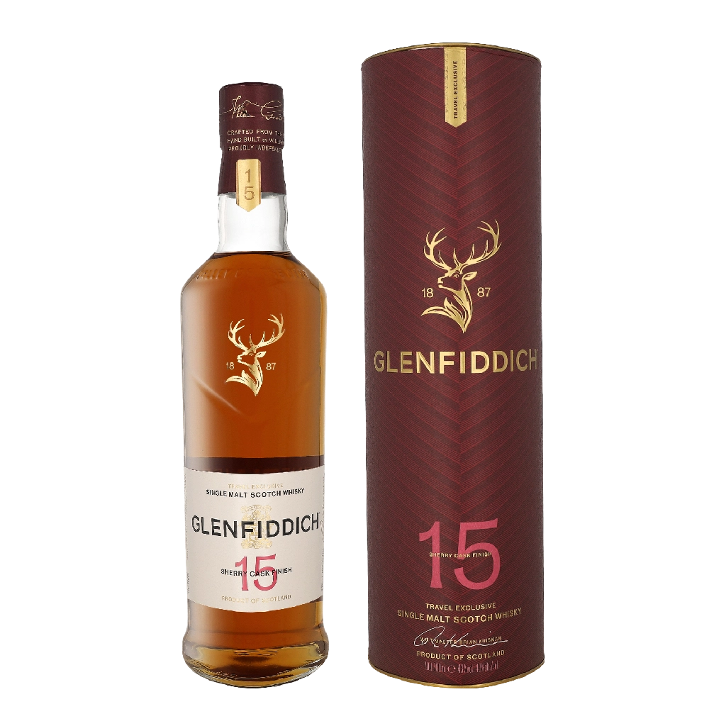 Glenfiddich 15 Years Sherry Cask Finish 0.70 liter Whisky Geschenkverpackung