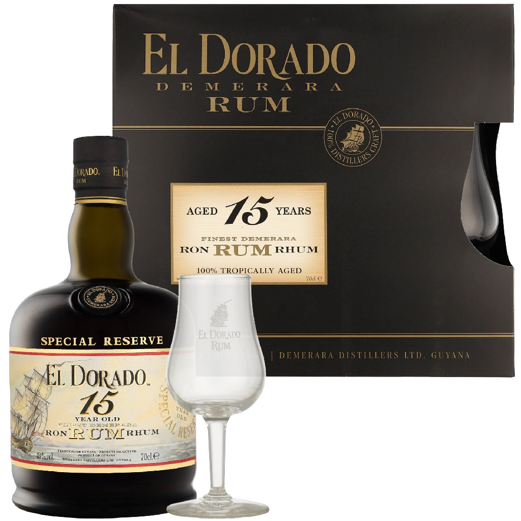 El Dorado 15 Years + 2 Gläser 0.70 liter Rum