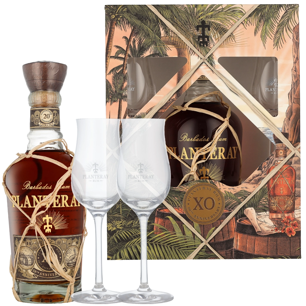 Planteray XO 20th Anniversary + 2 Gläser 0.70 liter Rum