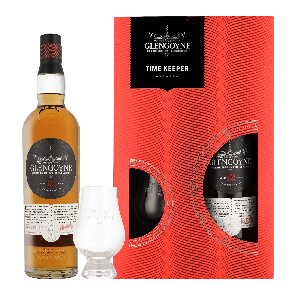 Glengoyne 12 Years Time Keeper + Glas 70cl Whisky