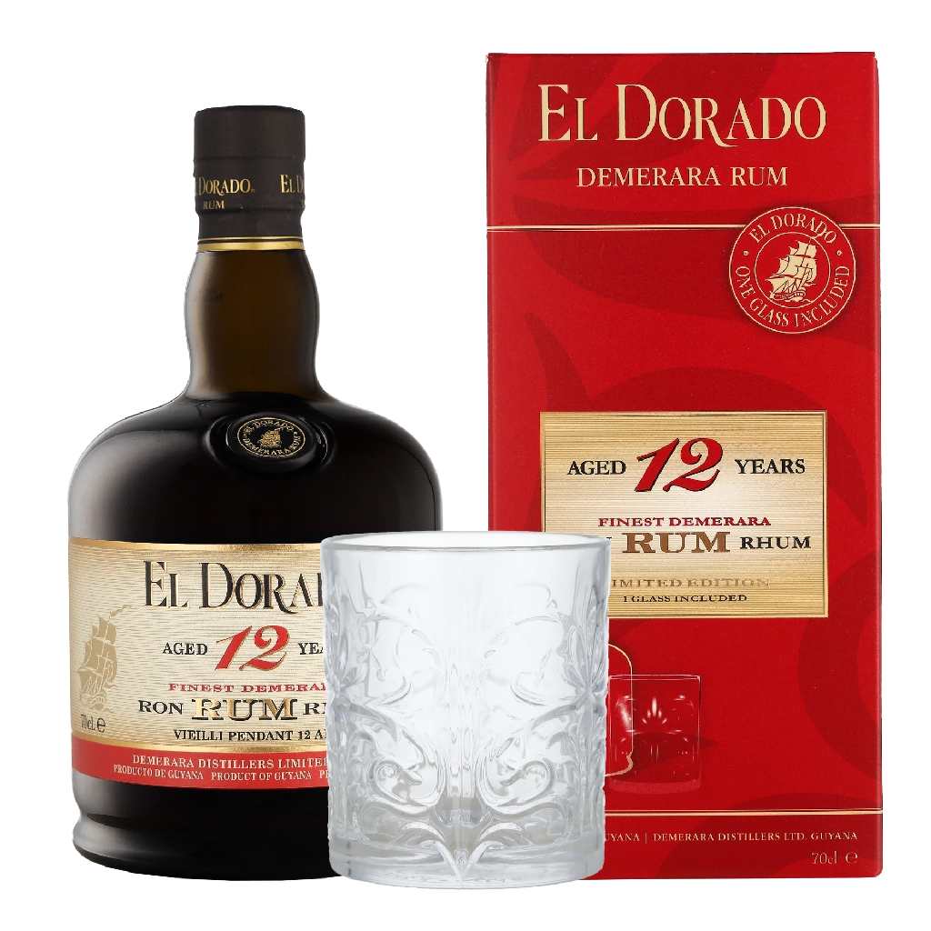 El Dorado 12 Years + Glas 0.7 liter Rum