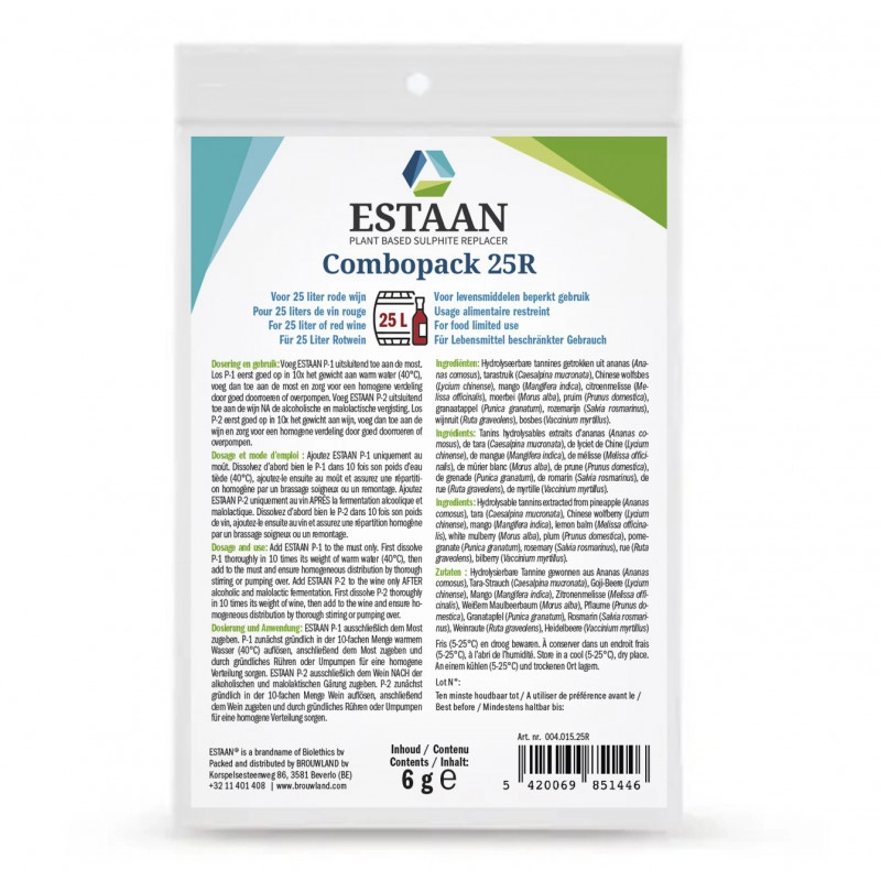 ESTAAN® Combopack für 25 Liter Rotwein
