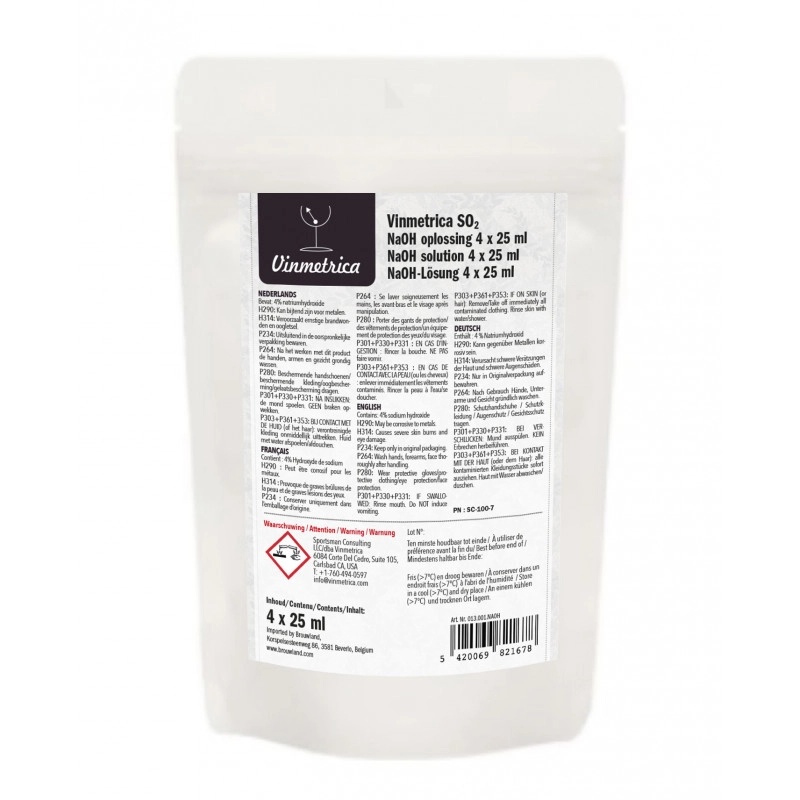 Vinmetrica SO2 NaoH-Lösung 4 x 25 ml