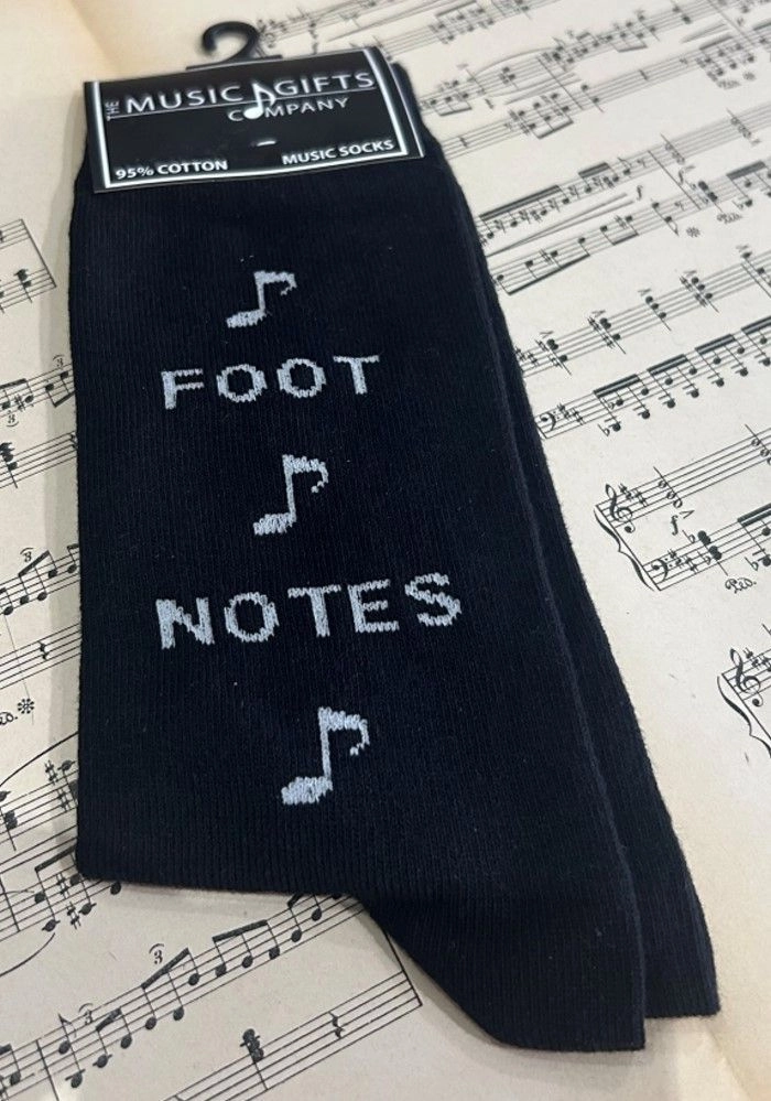 Socken schwarz "Foot Notes" Größe 40-45 Geschenke für Musiker