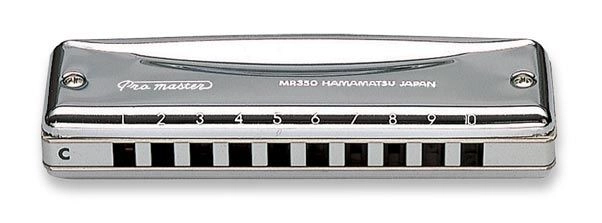 Suzuki MR350 ProMaster Blues-Harp A 20 Mundharmonika Bronze Stimmzungen, MR-350