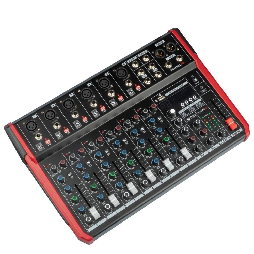 Proel PLAYMIX 10 Mixer mit Multieffekt, MP3-Player und Bluetooth