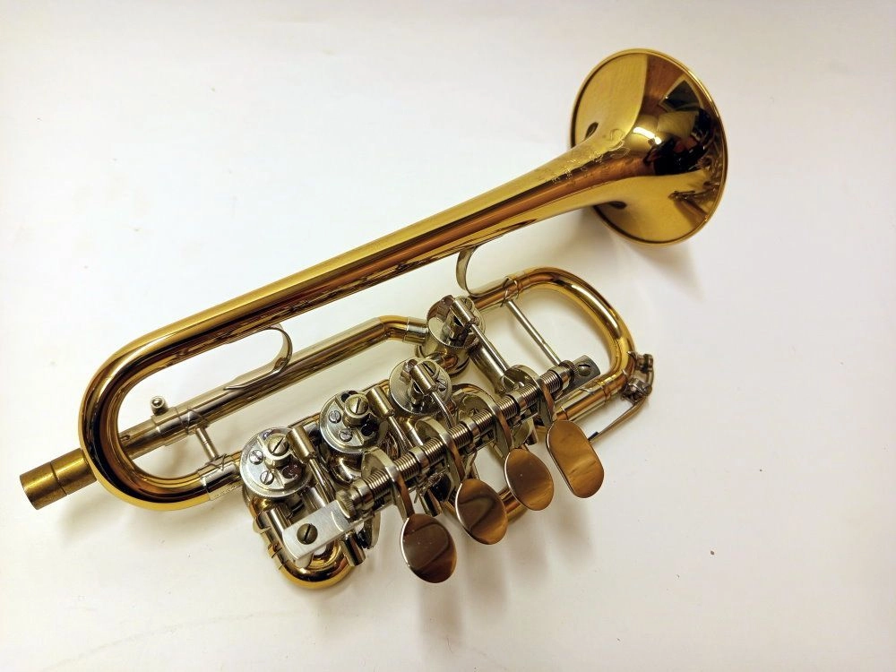 Meister Scherzer-Trompete Piccolo Hoch-B/A Bachtrompete 8111G TOP Zustand