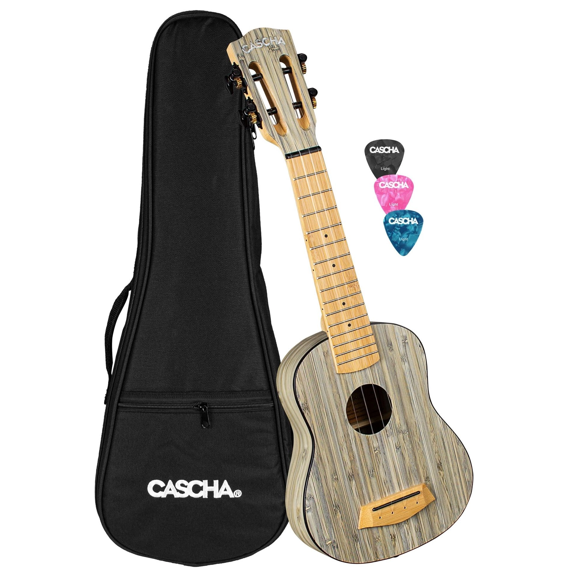 Casha Sopran Ukulele Bamboo Graphit Set