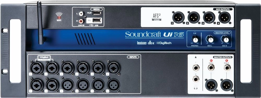 Soundcraft Ui16 19"Digitalmixer mit Tablet/Smartphone/PC-Steuerung und WiFi 4HE