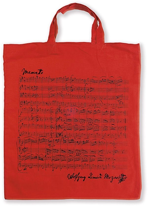 TRAGTASCHE rot TragetascheTasche Bag Baumwolle VW-T978 Vienna World Motiv Mozart