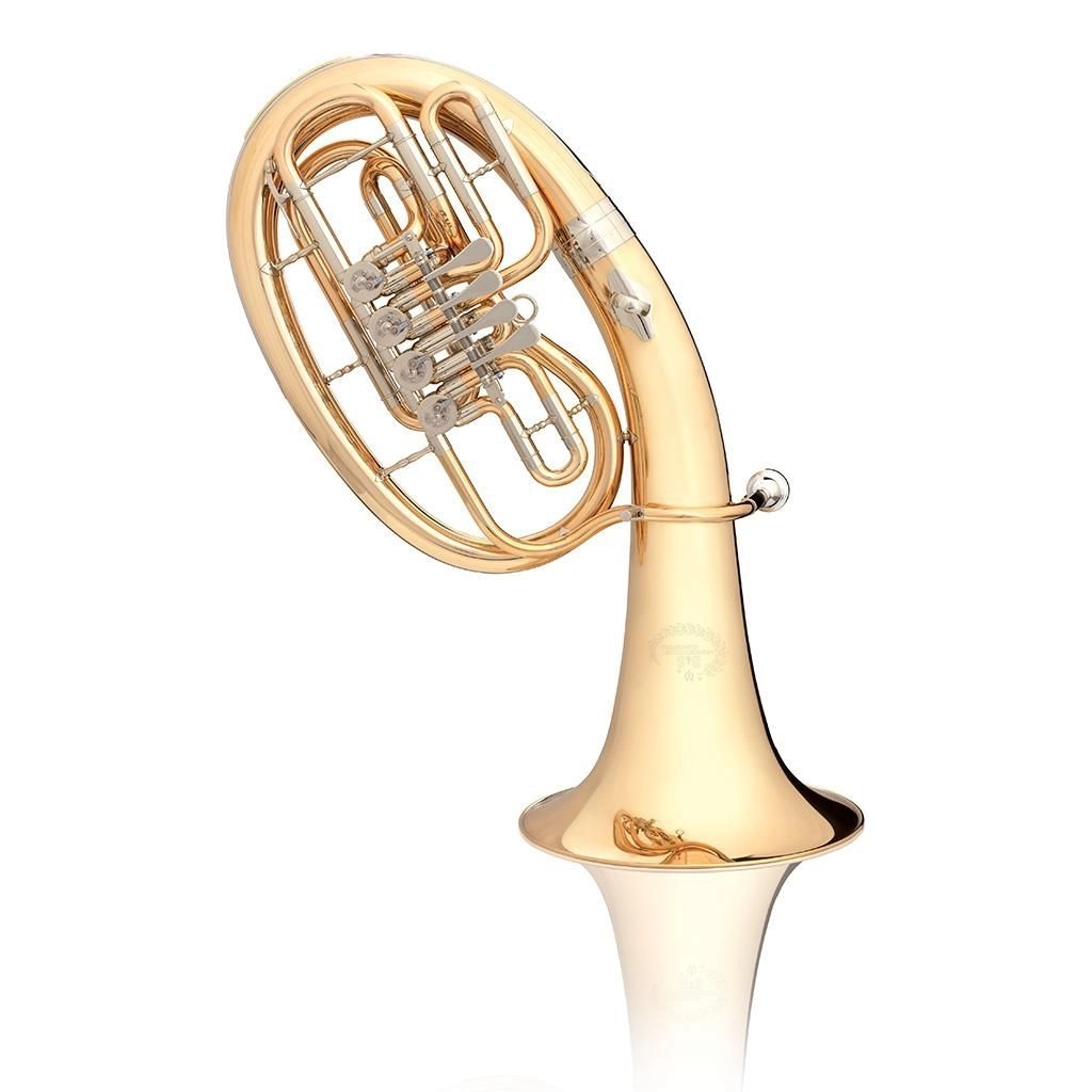 B&S 3046L B-Bariton Goldmessing, Bohrung 15,00mm, 4 Ventile, Etui + Zubehör