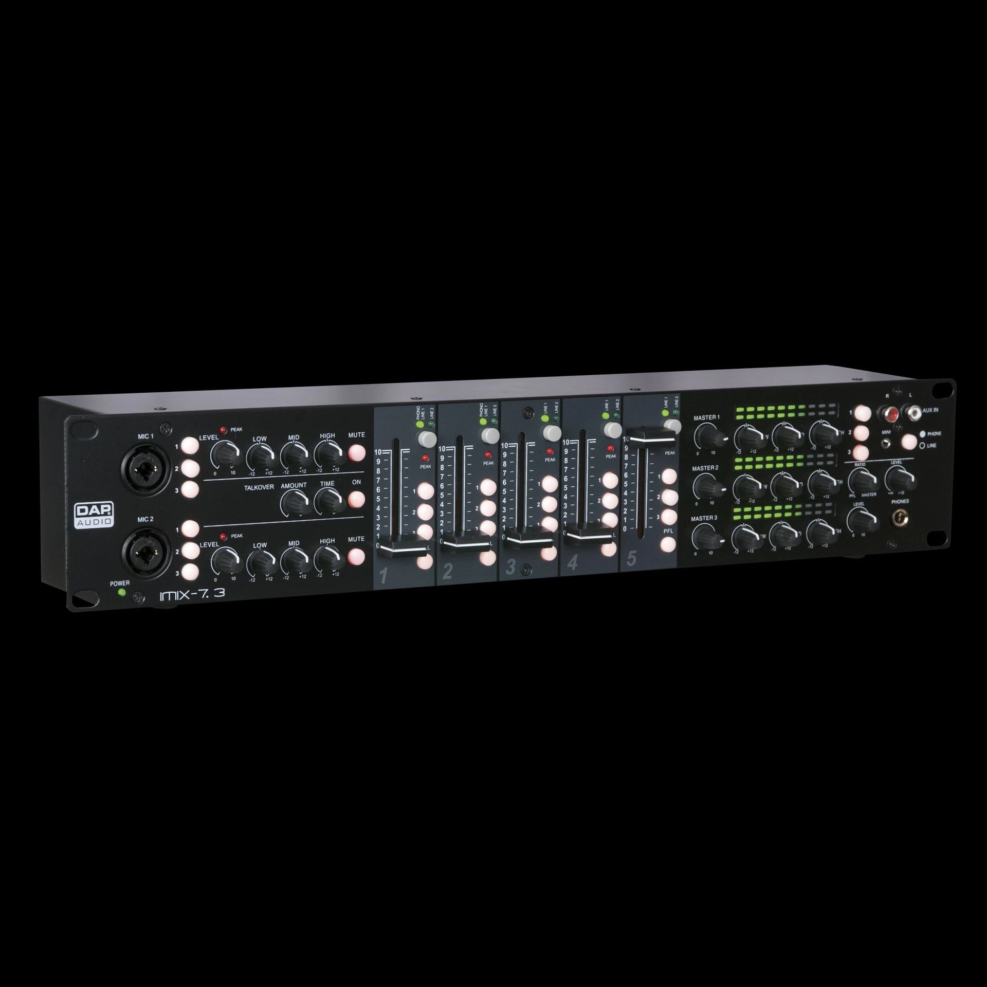 DAP-Audio IMIX-7.3 7-Kanal Rackmixer 19" 2 HE