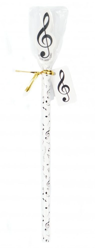 Bleistift mit Radiergummi Motiv: Violinschlüssel ideal als Geschenk / gift