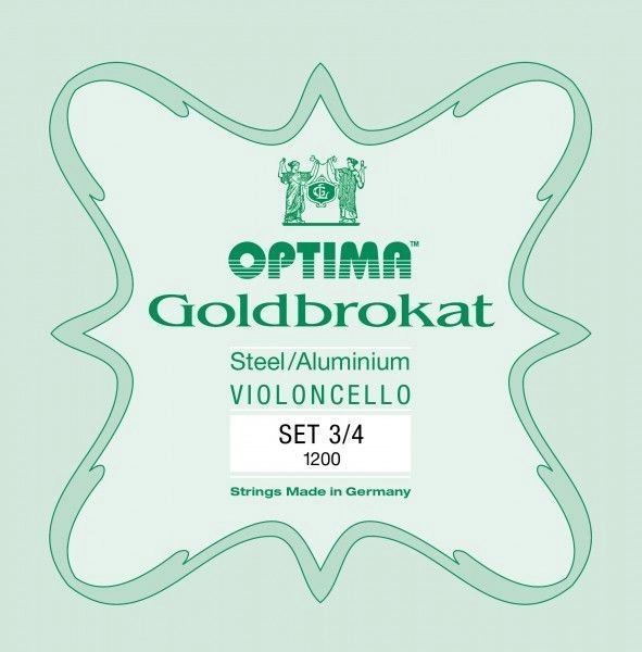 Cello Saiten Optima Goldbrokat 3/4 Stahl Satz 862/1200B