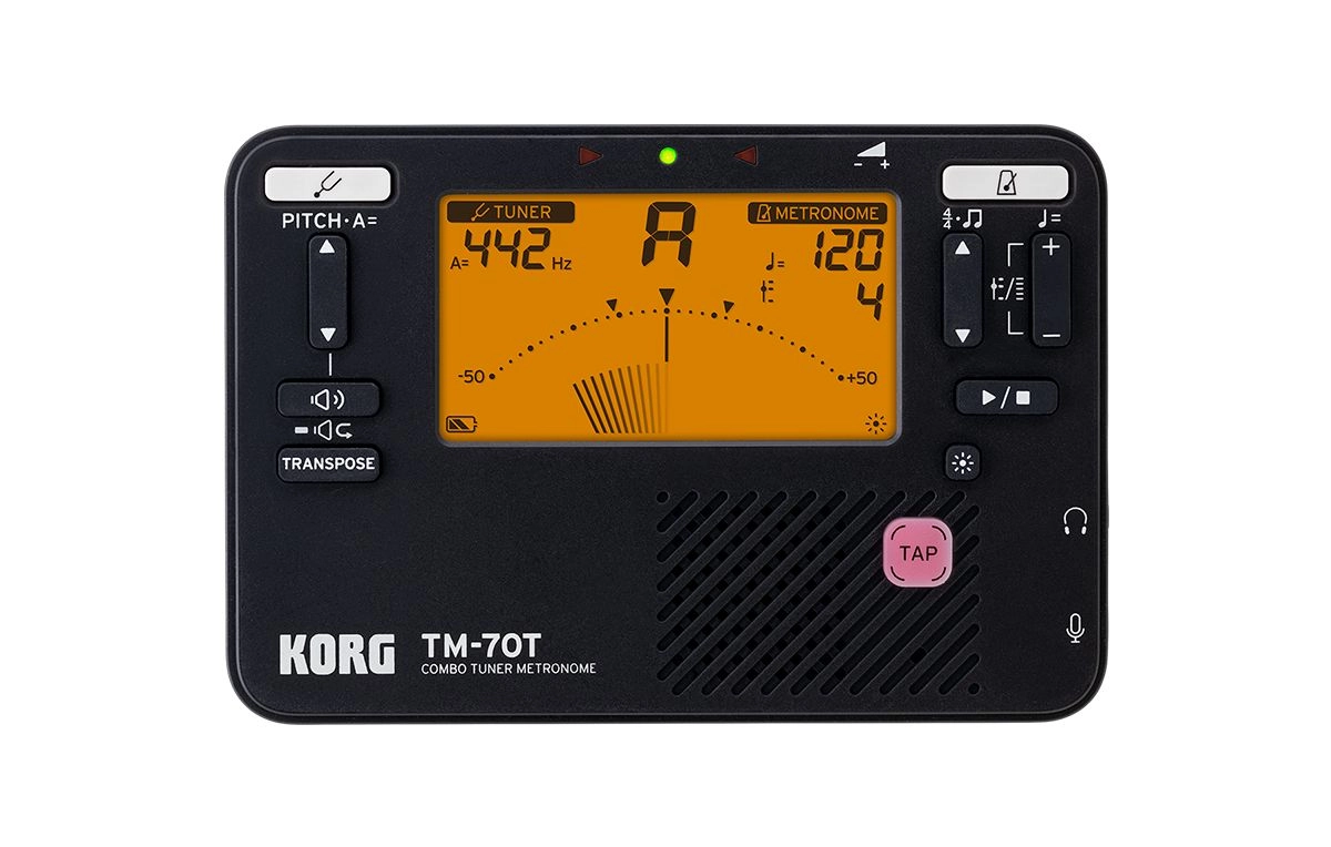 Korg TM-70 BK Tuner - Metronom, chromatisches Stimmgerät und Taktgeber,