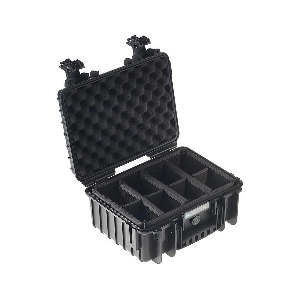 B&W ProAudio Case 3000 mit Facheinteilung, schlagfester Koffer aus Polypropylen