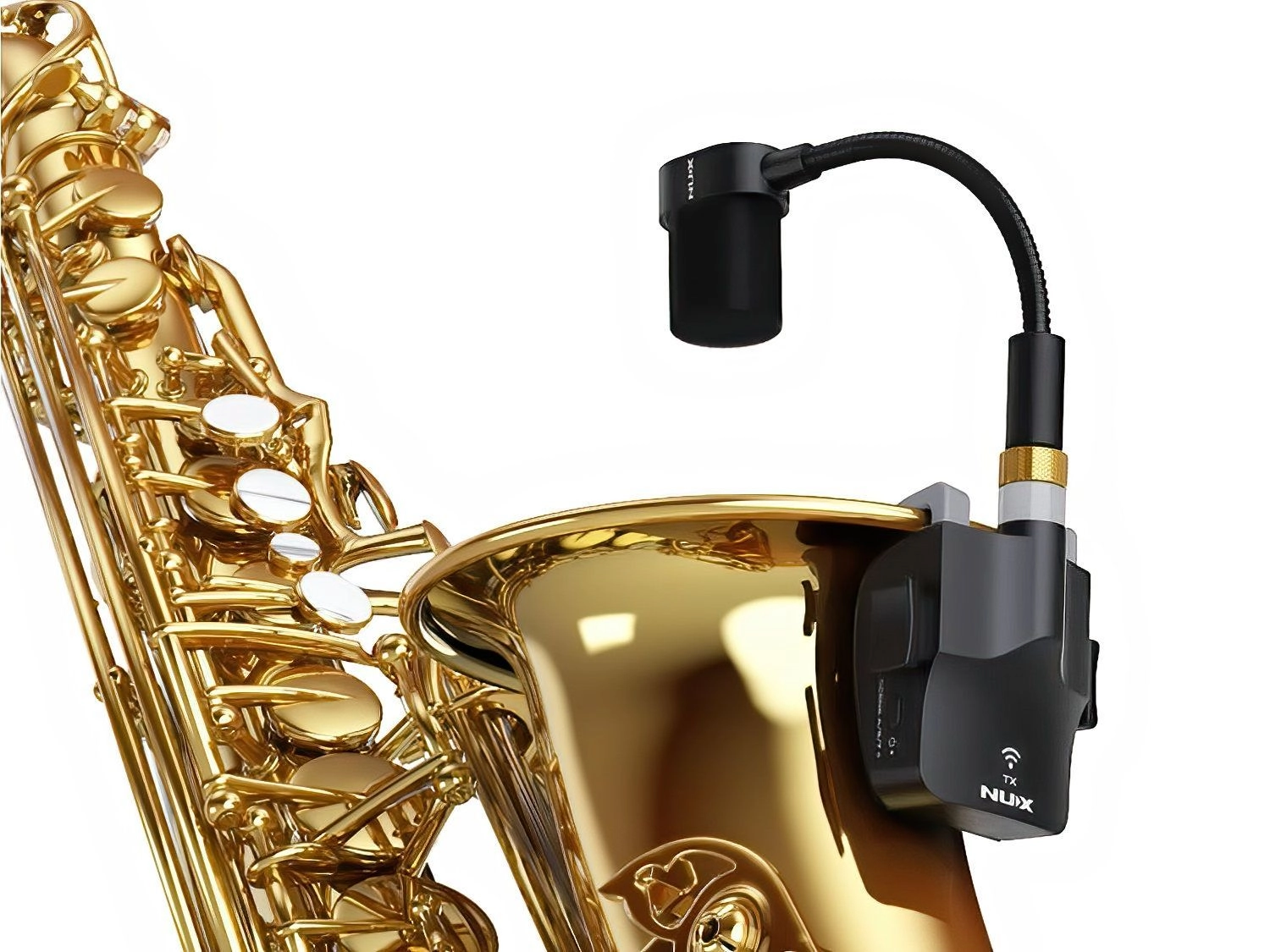 NUX B6 Blasinstrumenten-Wireless-System 2,4 GHz, Anklippmikrofon für Saxophon
