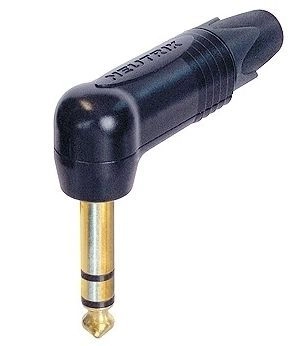 6,3mm Neutrik NP3RX-B Winkelklinkenstecker Stereo vergoldete Kontakte, schwarz