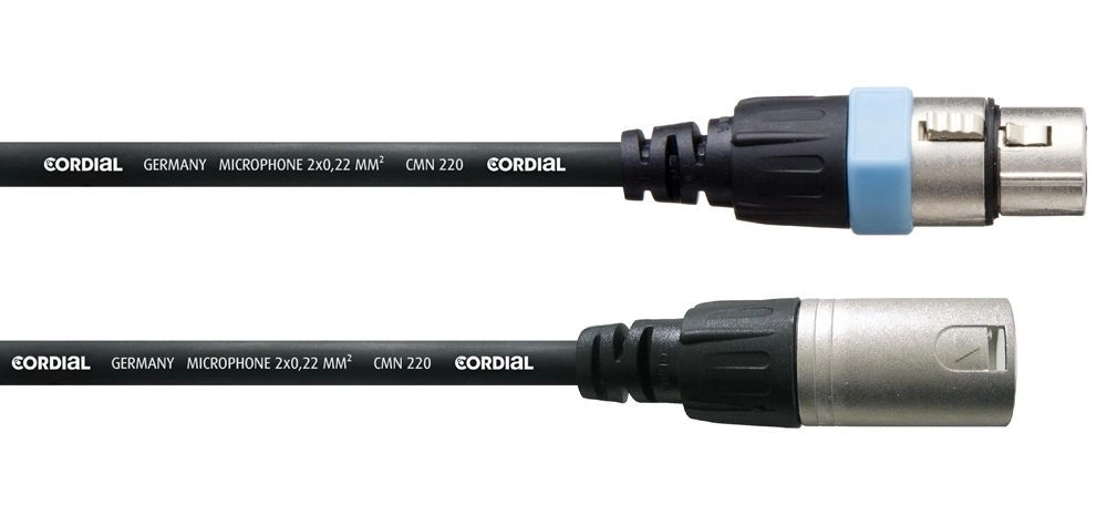 Cordial CCM 1,5 FM Mikrofonkabel XLR male/female, 1,5 Meter schwarz Fair Line