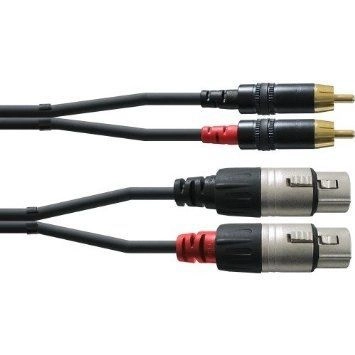 Cordial CFU 3 FC 3 m Professionelles Audiokabel, 2 XLR female 2x Cinchstecker