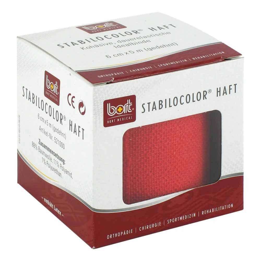 Bort Stabilocolor haft Binde 6cm rot
