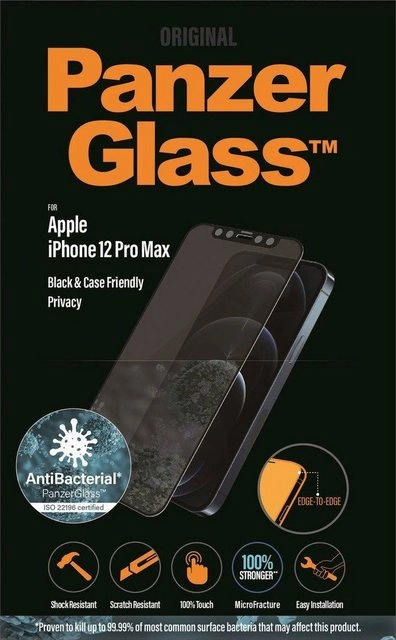 PanzerGlass »E2E iPhone 12 Pro Max CF Privacy Antibakteriel« für Apple iPhone 12 Pro Max, Displayschutzglas