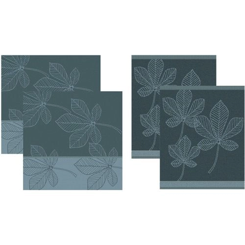 DDDDD Geschirrtuch »Leaves«, (Set, 4-tlg., Combi-Set: bestehend aus 2x Küchentuch + 2x Geschirrtuch)